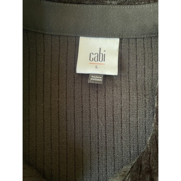 NWOT Cabi Black Bomber Jacket Size L Zip Front Wide Wale Corduroy - Picture 3 of 7